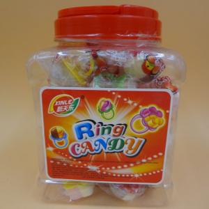 China Ring shape compressed milk candy packed in plastic jar milk chocolate strawberry flavor supplier