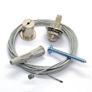 Cable Gripper And Stainless Steel Punch-Free Wire Rope Suspension Kit For Panel 60x60