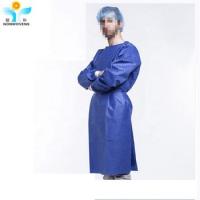 China Collar Tie Velcro Style Surgical Apparel With Elastic Or Knitted Cuff Sleeve SMMS Medical Surgical Gown on sale