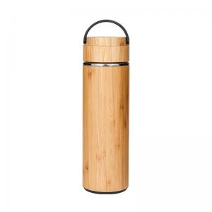 Eco Friendly 40 Oz Insulated Stainless Steel Water Bottles Bamboo Outside With Tea Infuser