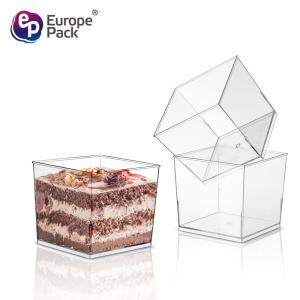 Hot selling Party Catering Wedding Square Disposable Plastic Dessert Cake Container With Lid