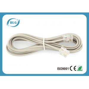 RJ11 To RJ11 Plugs Telephone Cable Wire , Internet Phone Cable 7 Foot Bare Copper