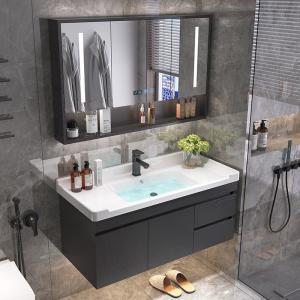 China Wall Mounted Pvc Modern Bathroom Vanity Cabinet Graphic Design supplier
