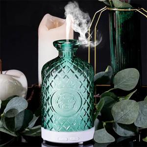 China LED Light Electric Glass Oil Diffuser Home Fragrance Climp Neck USB supplier