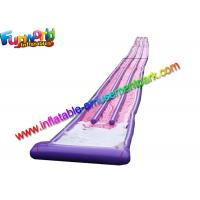 China 150m Purple Inflatable Water Games Aqua Splash Slip Slide 3 Lanes on sale
