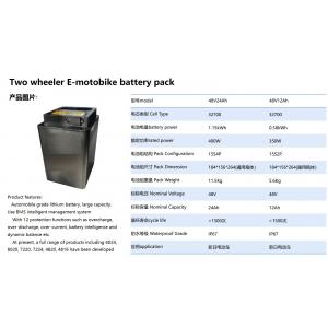 48V 18Ah 24Ah 60Ah Lithium Ion Battery Pack For Two Wheeler Bike