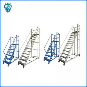 Movable Platform Step Ladders With Handrails Pulley Ladder