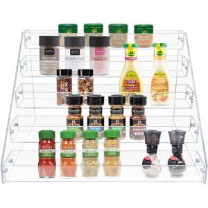 Custom Tiered Clear Acrylic Spice Rack Organizer Shelf Seasoning For Countertop 12.4x15.35x6.4inch