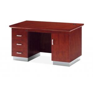 China MDF Wood Veneer Office Furniture / Manager Wooden Office Desk With Drawers supplier