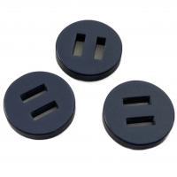 China Double Flat Slot Plastic Resin Buttons With 2 Hole Dark Blue 28L Apply For Sewing on sale