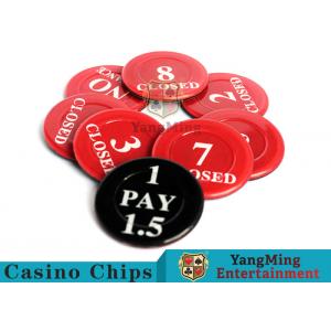 China Red / Black  Anti - Fade Casino Game Accessories 40 Mm Plastic Insurance Code Set supplier