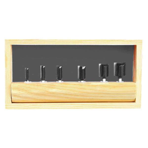 Straight 6pcs TCT Router Bit Set With 1/4 Or 1/2 Shank Betop Tools