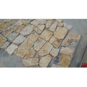 China 黄色いスレートのFieldstoneの自然なスレートの任意FlagstoneのCastle Rockのベニヤの屋外の壁 wholesale