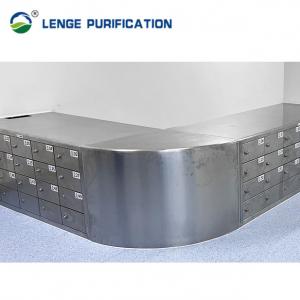 China 2200 * 350 * 600 Brushed Dull Polish Stainless Steel Shoe Stand With lockers supplier
