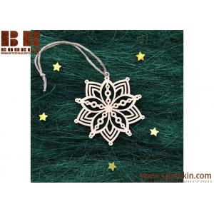 Hot Sale Snowflake Wood Embellishments Craft Christmas Tree Hanging Ornament Decor