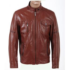 China OEM Black / Dark Red, Gentleman Jacket  Viscose and Knitting Mens Designer Leather Jackets supplier