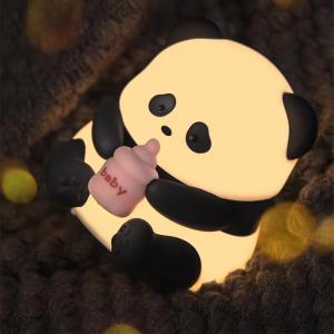 China New Cute Animal Lithium Battery Operated Silicone Timer Night Light Baby Lamp Silicone Panda Night Light For Gifts supplier
