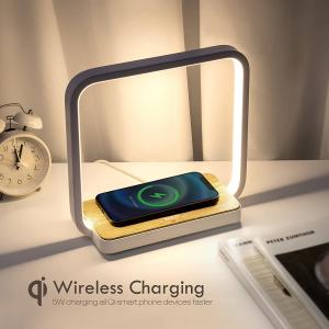 Bedside Lamp with Qi Wireless Charger, Table lamp 3 Step Dimmable Touch Control Desk Lamp for for Living Room,Kids Room
