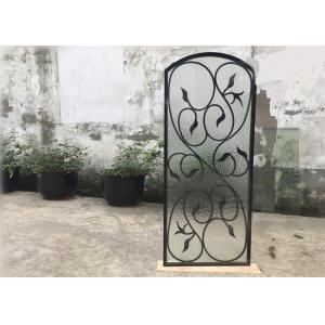 China Rust Prevention Wrought Iron Glass Door Inserts , Hollow Iron Glass Doors supplier