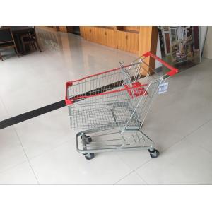 China 100L Low Tray Supermarket European Steel Shopping Trolley With colorful coating supplier