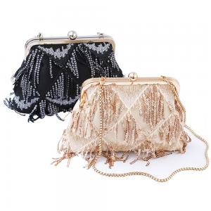 Ready To Ship: Elegant Ladies Purses Pearl Jewellery Decorated Fabric Shoulder Bag Noble Women Party Design Evening Bags