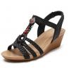 China BS042 Sandals Women2020 Summer New Sandals Casual Fashion Word Belt Mid-Slope Heel Sandals Female Mother Shoes wholesale