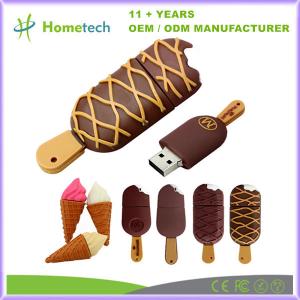 Gift Cartoon Customized USB Flash Drive Ice Cream Shape 16GB PVC Plastic Flash Memory Sticks