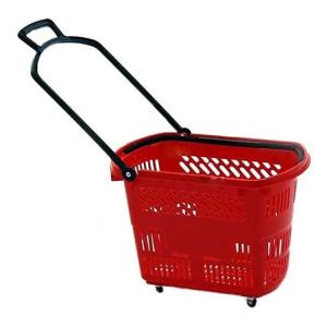 Plastic Supermarket Shopping Basket Retail Stores Red Market Shop Basket