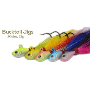 High quality Bucktail jigs CFF002 25g 1oz 6 color China wholesale Fishing lures Flipping Jigs,Bass Jig,Walleye Jig Bass