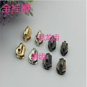 Wholesale high quality clothing accessories zinc alloy various color metal 5# nylon zipper slider