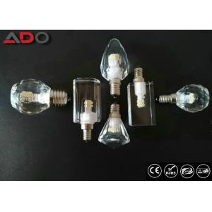 China Clear Crystal Led Candle Light Bulbs Lm80 Dimmable Type 90lm / W 4000k supplier