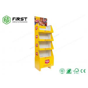 Custom Logo Printing Cardboard POP Display Stand Glossy Corrugated Paper Floor Stand Shelf