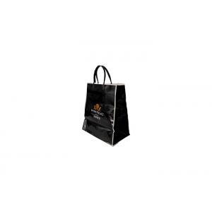 OEM / ODM Small Black Plastic Bags With Handles LDPE Printing