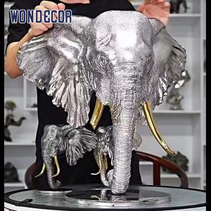 3D Elephant Head Sculpture Stainless Steel High Durability
