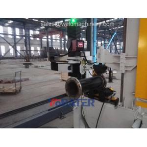 China Automatic middle steel pipe to flange welding machine and solutions 6M piping line supplier