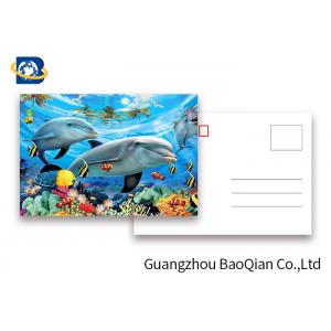 China Durable Dolphin 3D Lenticular Postcards CMYK UV Offset Printing Cartoon Design wholesale