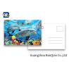 China Durable Dolphin 3D Lenticular Postcards CMYK UV Offset Printing Cartoon Design wholesale