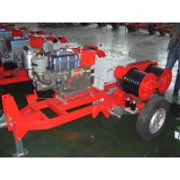 China Honda Engine 5 Ton Double Capstan Winch Cable Pulling Machine For Power Construction on sale