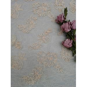 Cording Lace 100% Polyester Embroidered Apparel Fabric