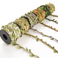 China 6mm Decorative Burlap Ribbon With Leaf 10m Twine Rope For Crafts on sale