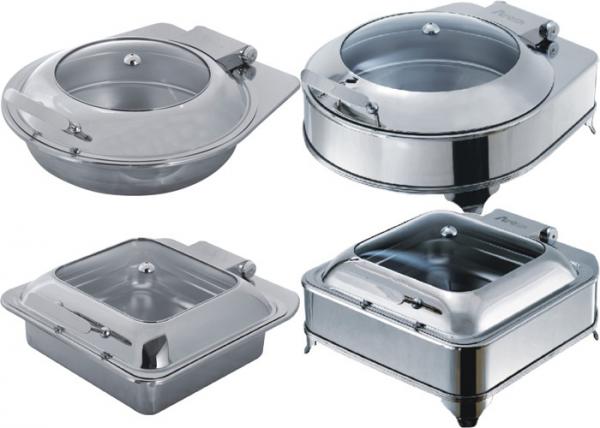 Catering Buffet Equipment Drop - In Induction Chafing Dish With Glass Or Solid