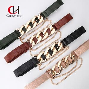 Fashion Ladies Leather Belt Europe And America Hipster Punk Exaggerated Chain