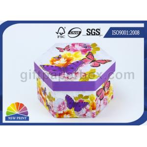 China Recycled Printed Paper Gift Box with Lid / Hexagon Cardboard Paper Eco Friendly Packaging Boxes supplier