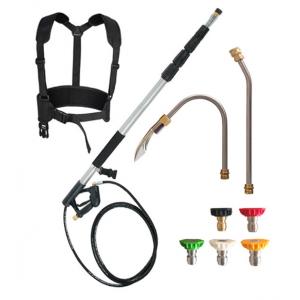 High Pressure Telescopic Water Spray Wand with Extension Nozzle, Harness Belt & Gutter Cleaner