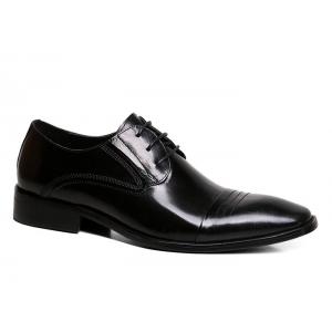 China Round Toe Mens Black Dress Shoes , Fashion Designer Footwear For Men supplier