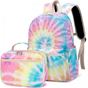 China Custom Colorful Printing Girls Trendy Backpack With Lunch Bag Set Waterproof supplier