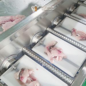 China 7-Head Linear Flipping Combination Weigher Packing Machine For Tilapia Fish Parrotfish Shell wholesale