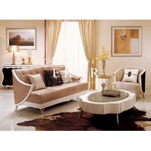 Neoclassical Luxury Hotel Furniture Solid Wood Designer 4 Seater Corner Sofa Set