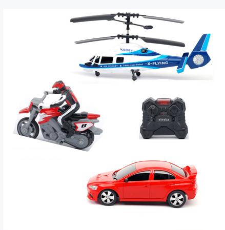 R/C 3 in 1 Group, RC Helicopter, RC Car,RC Motorcycle bike Group