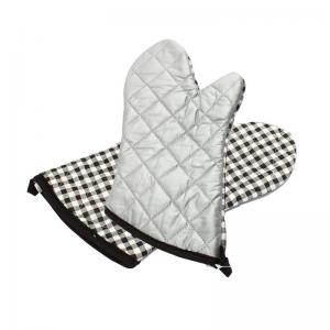 China Silver Coating Cotton Cloth Oven Gloves Double Faced Heat Resistant For Baking supplier